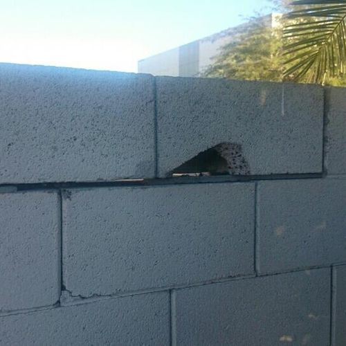 Block Wall Repair, A job we done on Jan,2015