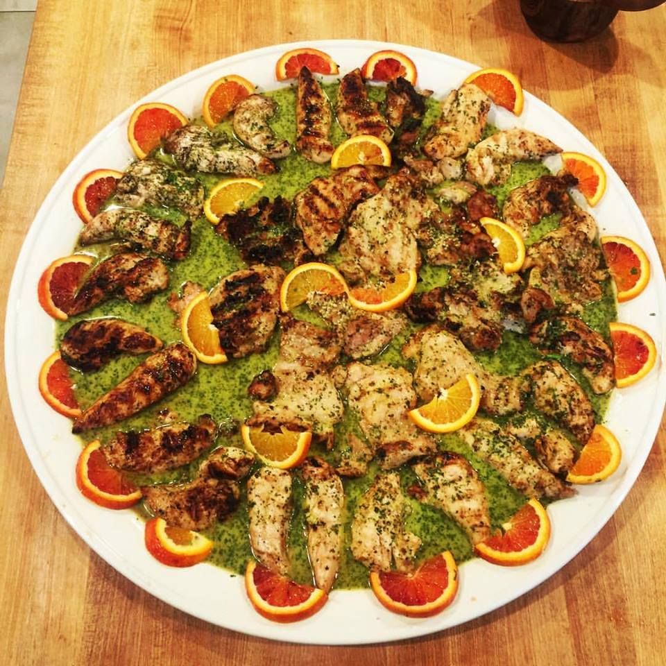 Cilantro lime chicken with blood oranges