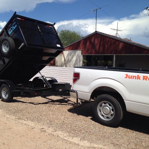 We use a dump trailer that saves us time and saves