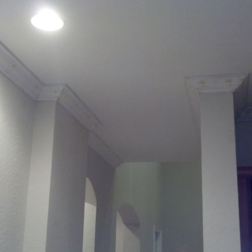 crown moulding with coped inside corners and tight