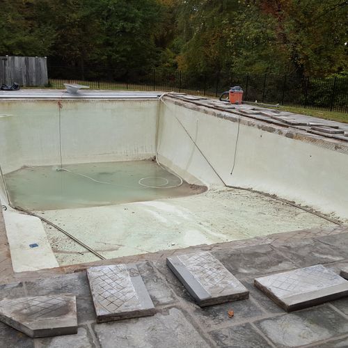 Project #1 BEFORE: Pool Tiles, Pool Coping Stone, 
