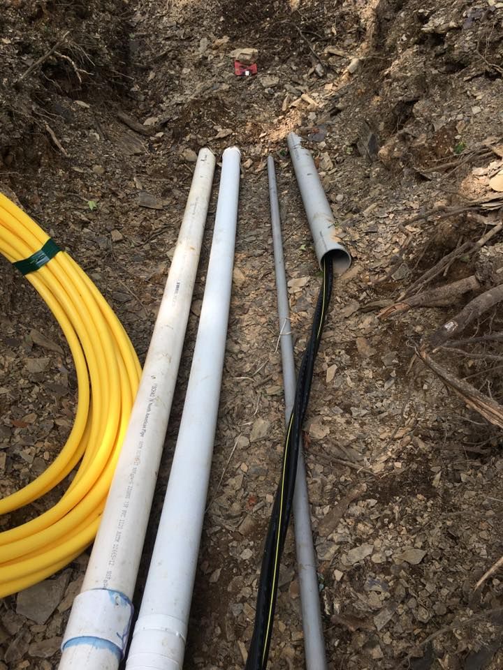 Underground PVC conduit for the wire to be pulled 