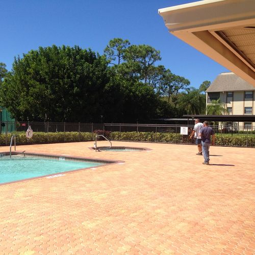 Planned community pool and pool deck surface clean