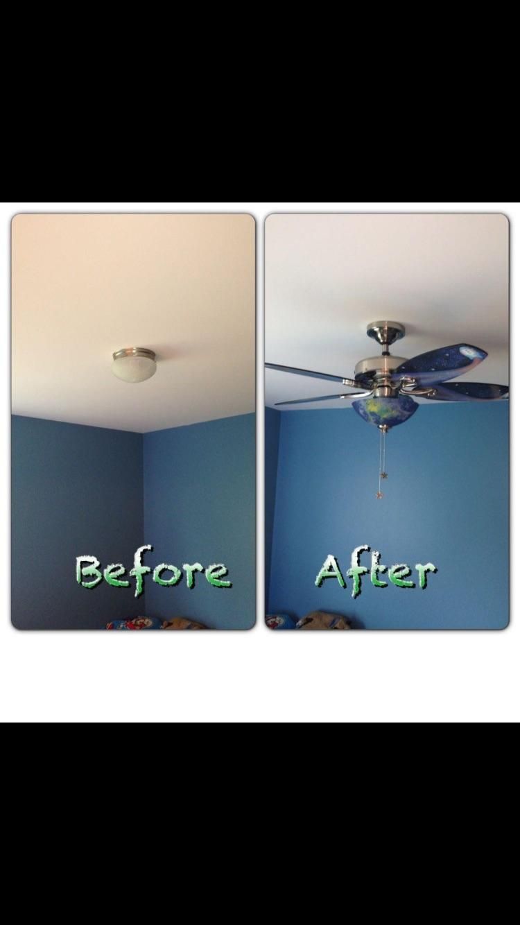Ceiling fan addition after changing the fiberglass
