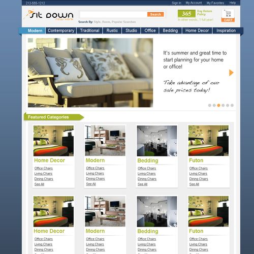 Web Design for NYC furniture store.