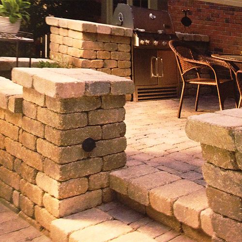 Custom stone work for patios, planters and walls