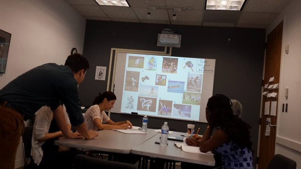 Teaching students from Norway, Belgium, Dominican 
