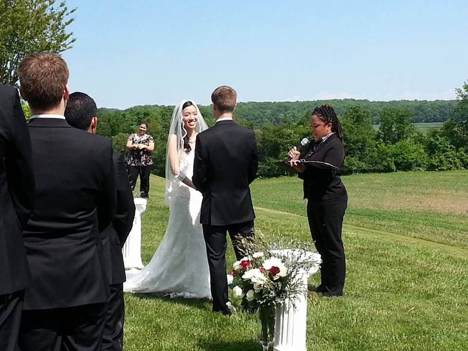 Beautiful hillside ceremony at Billingsley House i