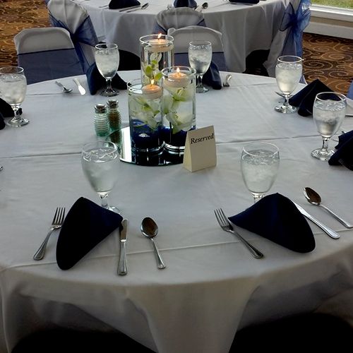 Day or Coordination, back drop, centerpieces, line