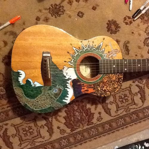 decoration of an acoustic guitar