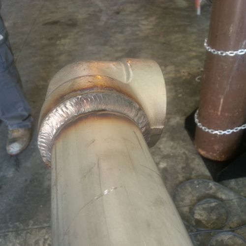 2" Stainless steel socket weld piping before it wa