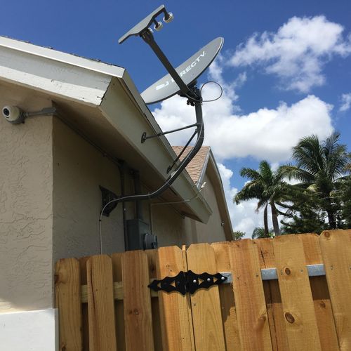 Another view of camera and Directv installation in