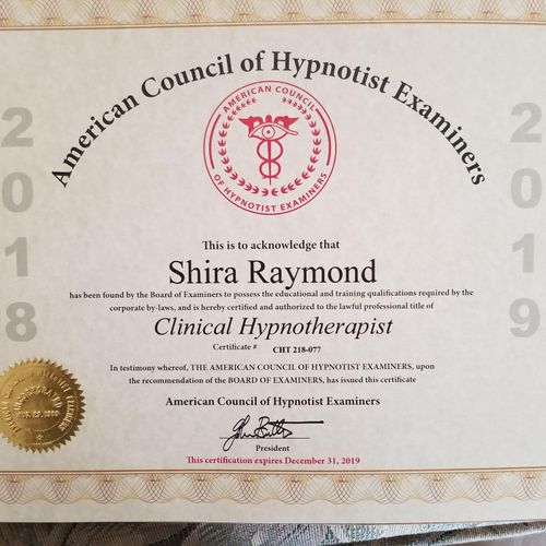 Certified Clinical Hypnotherapist