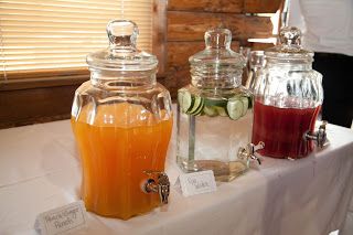 Ginger-peach lemonade, cucumber water and cranberr