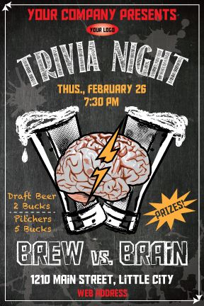 Customizable Trivia Night Flyer.