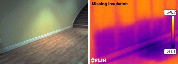 Missing insulation caught on Thermal Camera