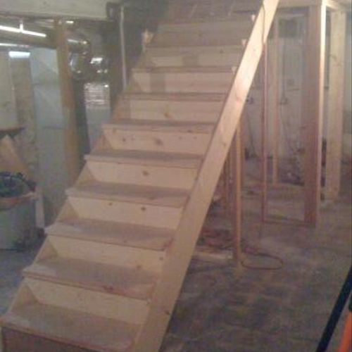 This is a new staircase installed with the structu