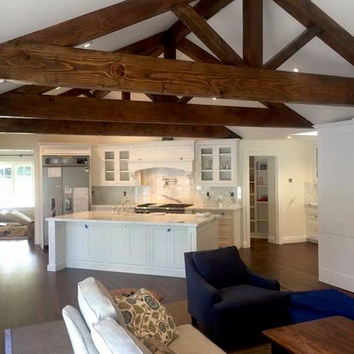 stained exposed beams