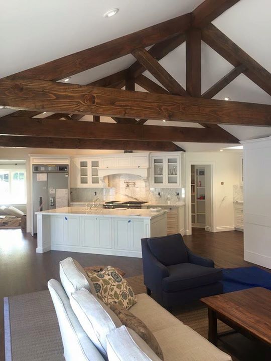 stained exposed beams