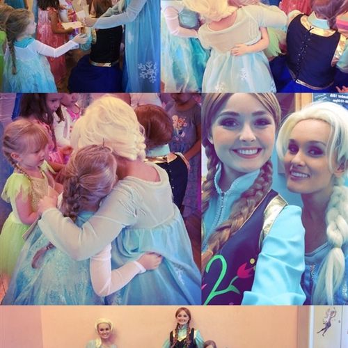 Princesses Anna And Elsa surprised the young dance
