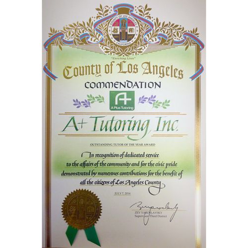 Commendation from the County of Los Angeles