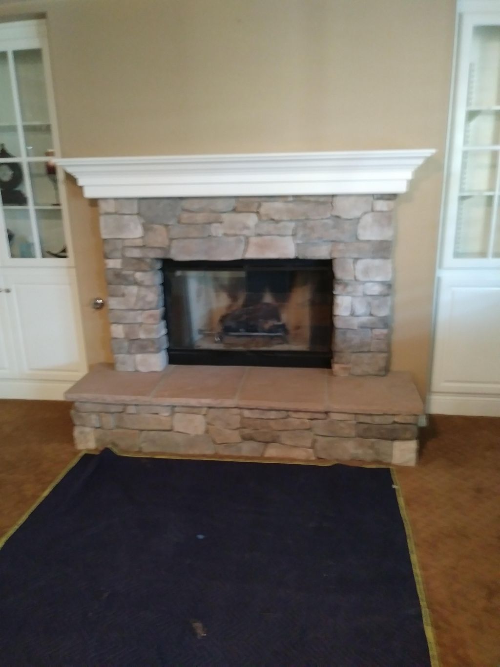 BEFORE....... demoed fireplace