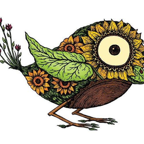 Flower Bird - 
Surreal Botanical Illustration - 
I