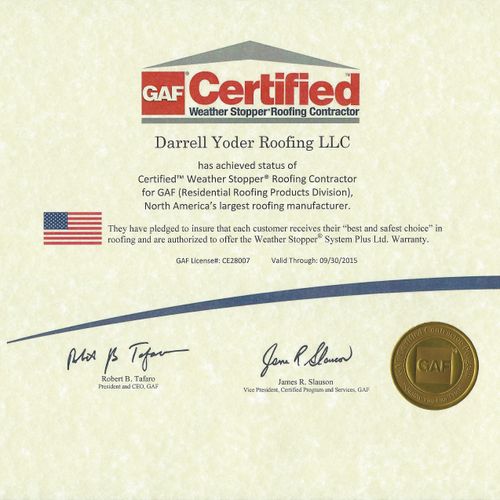 GAF Factory Certified Contractor
