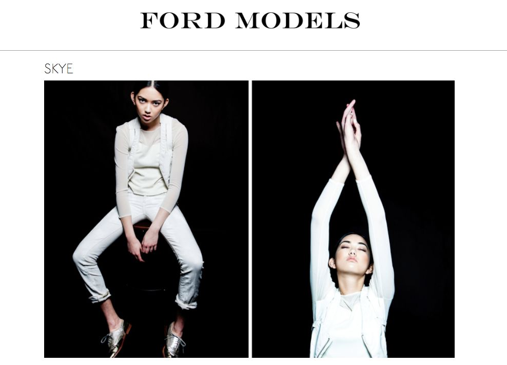 Test shoot for Ford Models' Skye Daru. 2013