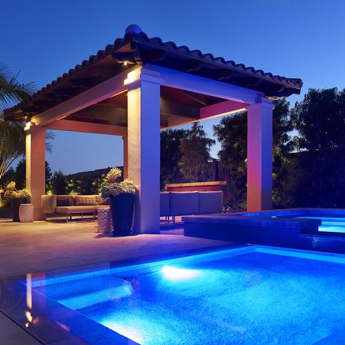 Pool, Outdoor Living: Patio Structure & Fire Pit