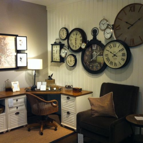 Designed & hung the clock arrangement on office wa