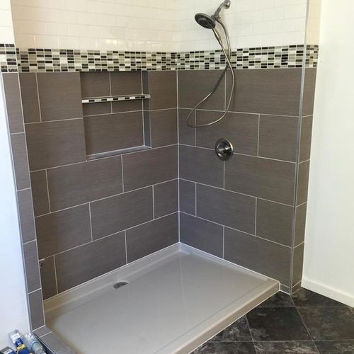Custom Tile shower we did as part of a master bath