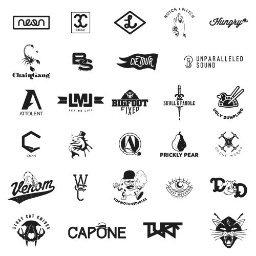 Logo design highlights.
An assortment of 30 logos 