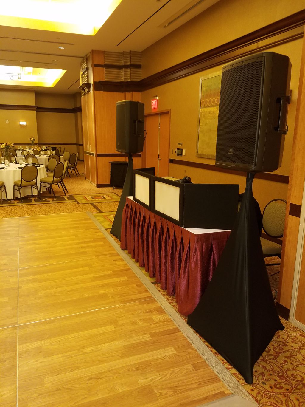 Setup for Holiday event at Greektown casino.