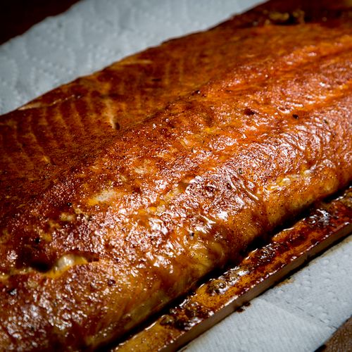 Smoked Salmon on cedar plank