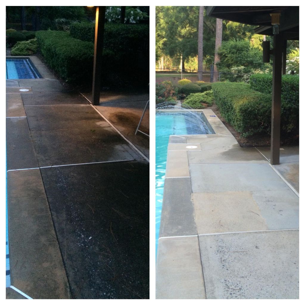 Before and after around a neighborhood pool