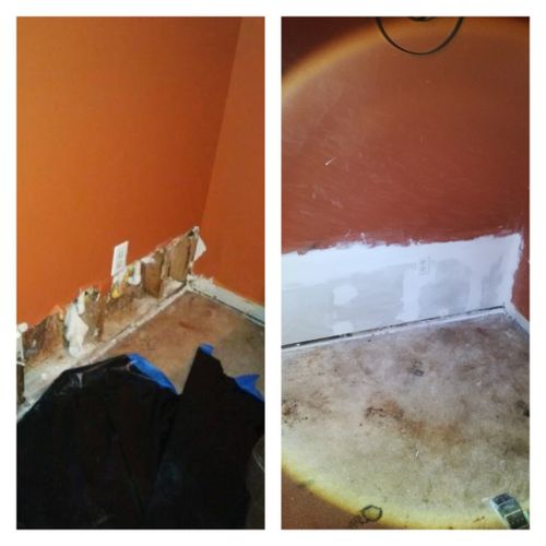 Drywall repair (water damage) 9/5/18