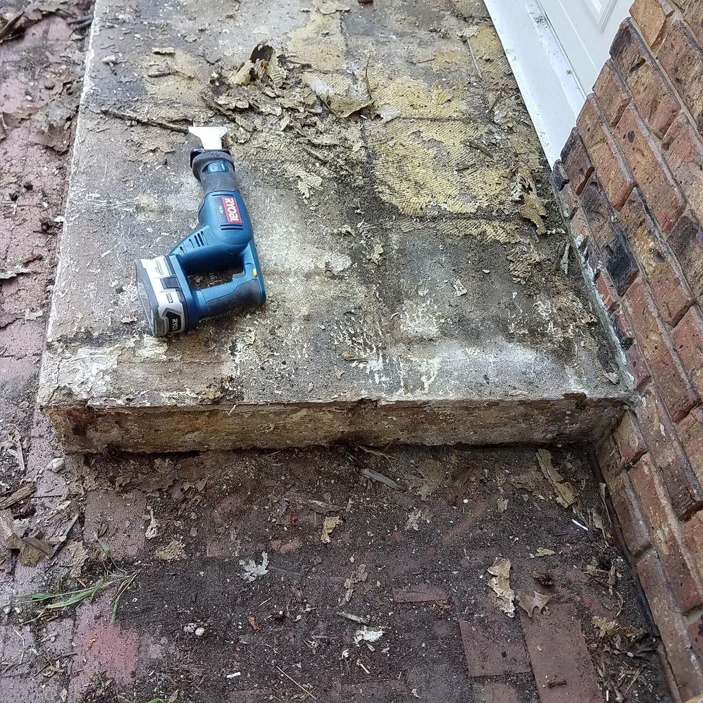 This front door entry was just a concrete slab cov