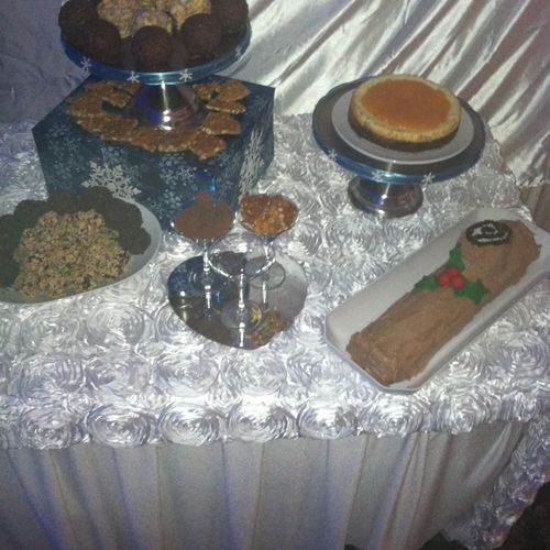 Dessert table at a Clients Christmas Party.