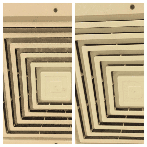 Vents that we cleaned.  Before on the left, after 