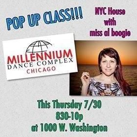 Flyer for dance class in Chicago. House  dance is 