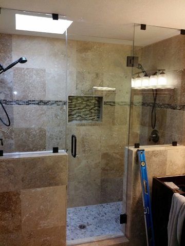 Custom Heavy glass shower door with clamps door hi