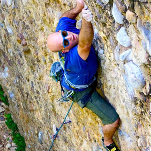 Jeff Siefman rock climbing