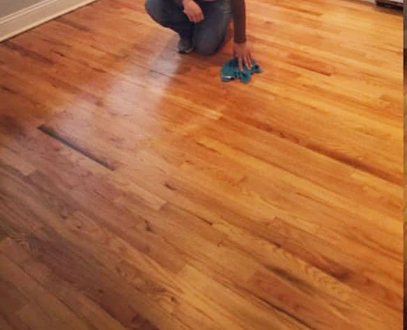 Stripped, wax and sealed wood floors needing TLC