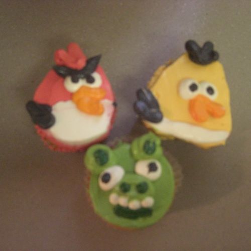 Angry Birds Themed Birthday Cupcakes