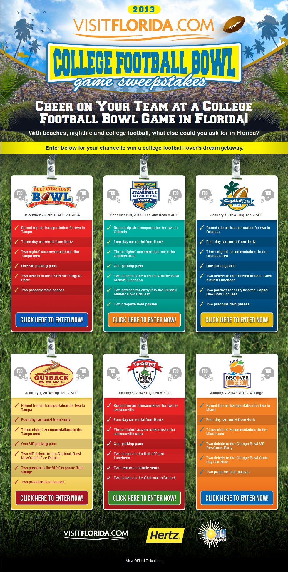 College Football Bowl Games Landing Page