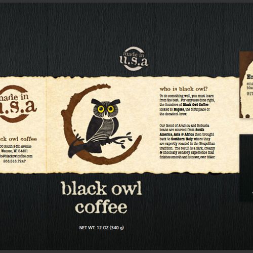 Logo and Packaging for Black Owl Coffee