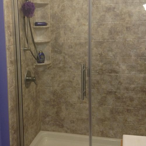 Shower Conversion with custom doors