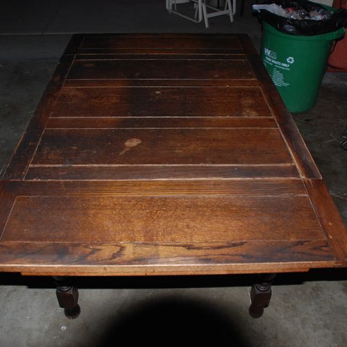 Before- Antique Kitchen Table in need of a refinis
