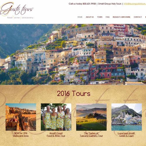 Small Italy Travel. Website design and development